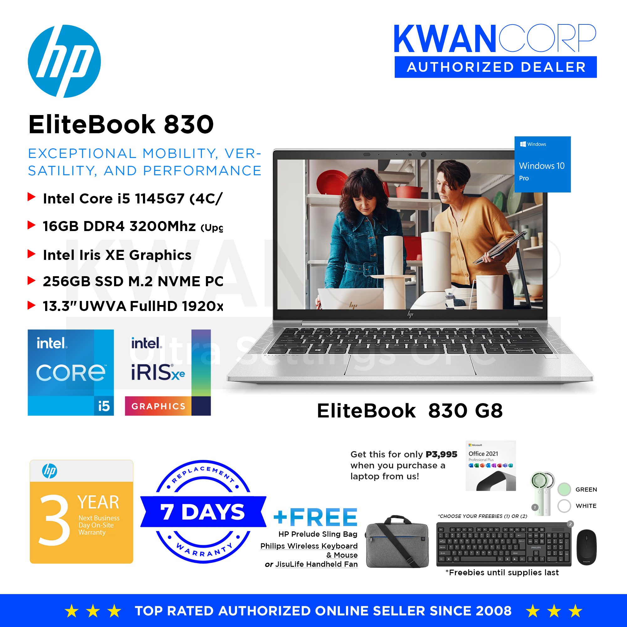 HP EliteBook 830 G8 Intel i5 1145G7 16GB RAM Intel Iris XE Graphics 25