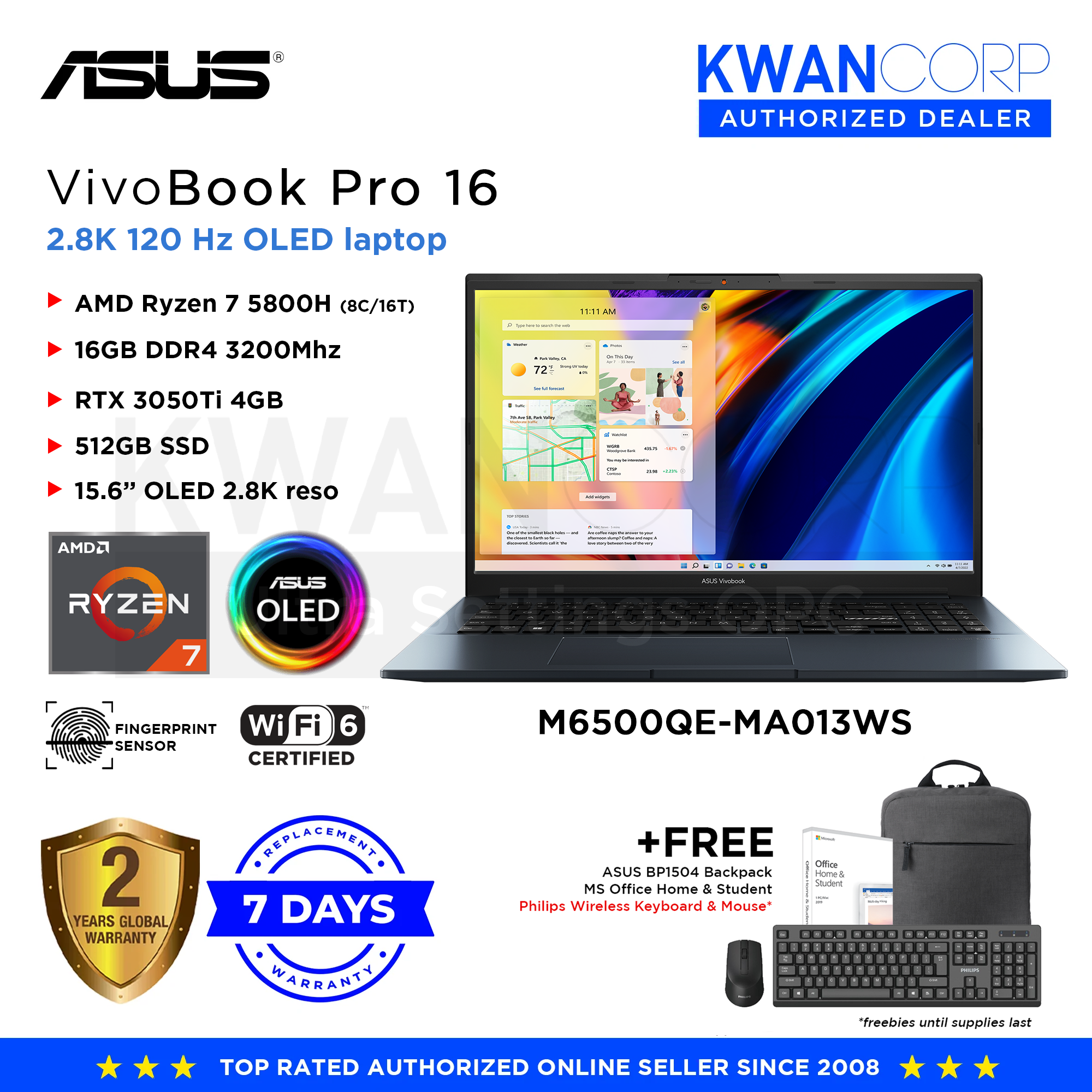 asus vivobook pro 15 m6500qc-hn089 драйвера