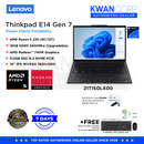 Lenovo Thinkpad E14 Gen 7 21T1S0LX00 AMD Ryzen 5 220 16GB RAM 512GB SSD AMD Radeon 740M Windows 11 Pro Business Laptop