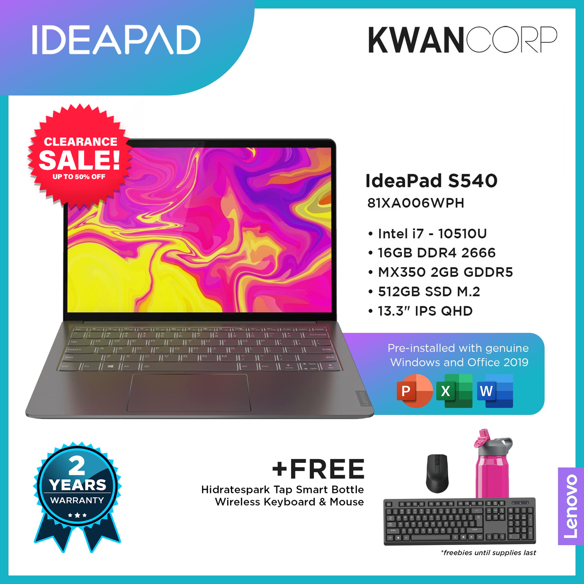 Lenovo IdeaPad S540 81XA006WPH Intel i7 10th Gen 16GB 512GB SSD MX350