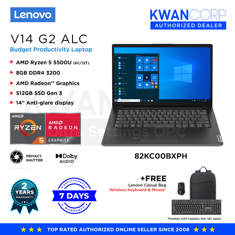 Lenovo V14 G2 ALC 82KC00BXPH AMD Ryzen 5 8GB RAM AMD Radeon™ Graphics 512GB SSD Gen 3 14" Mainstream Laptop