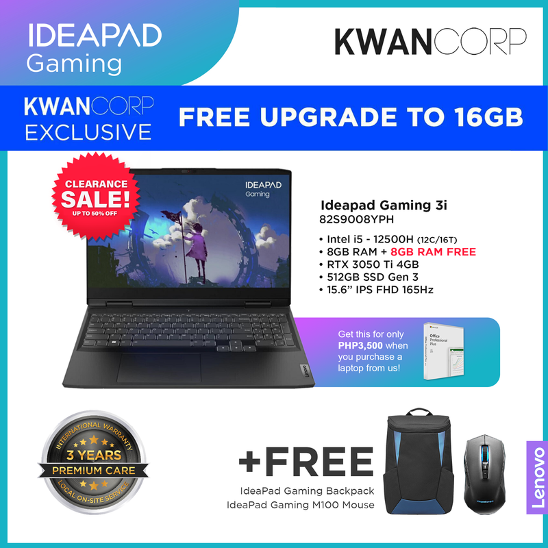 Lenovo IdeaPad Gaming 3i (2022 MODEL) 82S9008YPH Intel i5 12500H 16G