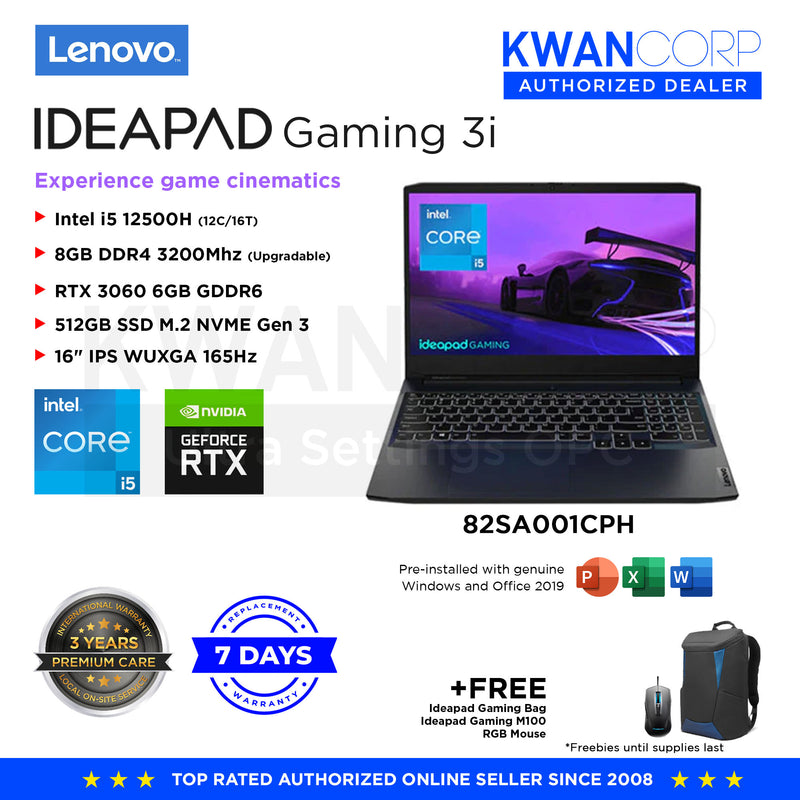 Lenovo Gaming 3i (2022 MODEL) 82SA001CPH Intel i5 - 12500H 8GB RAM RTX