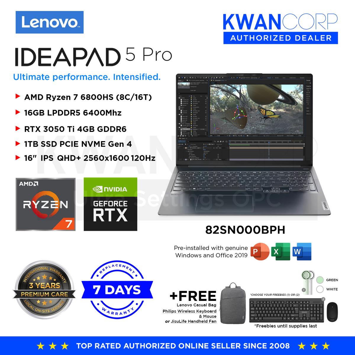 Lenovo IdeaPad 5 Pro 82SN000BPH AMD Ryzen 7 6800HS 16GB RAM RTX 3050 T