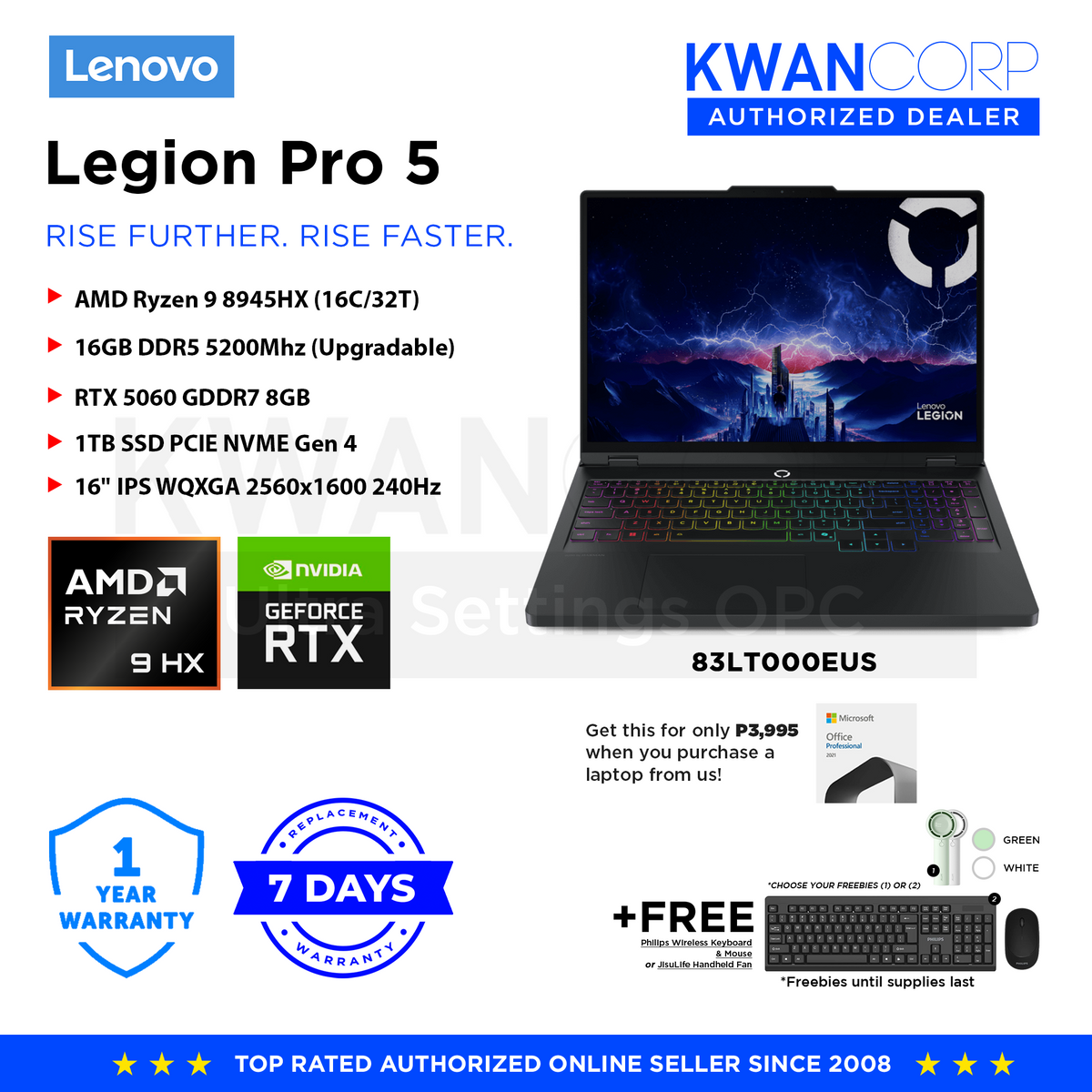 Lenovo Legion Pro 5 83LT000EUS AMD Ryzen 9 8945HX RTX 5060 16GB RAM 1T Lenovo Legion Pro 5 83LT000EUS AMD Ryzen 9 8945HX RTX 5060 16GB RAM 1T