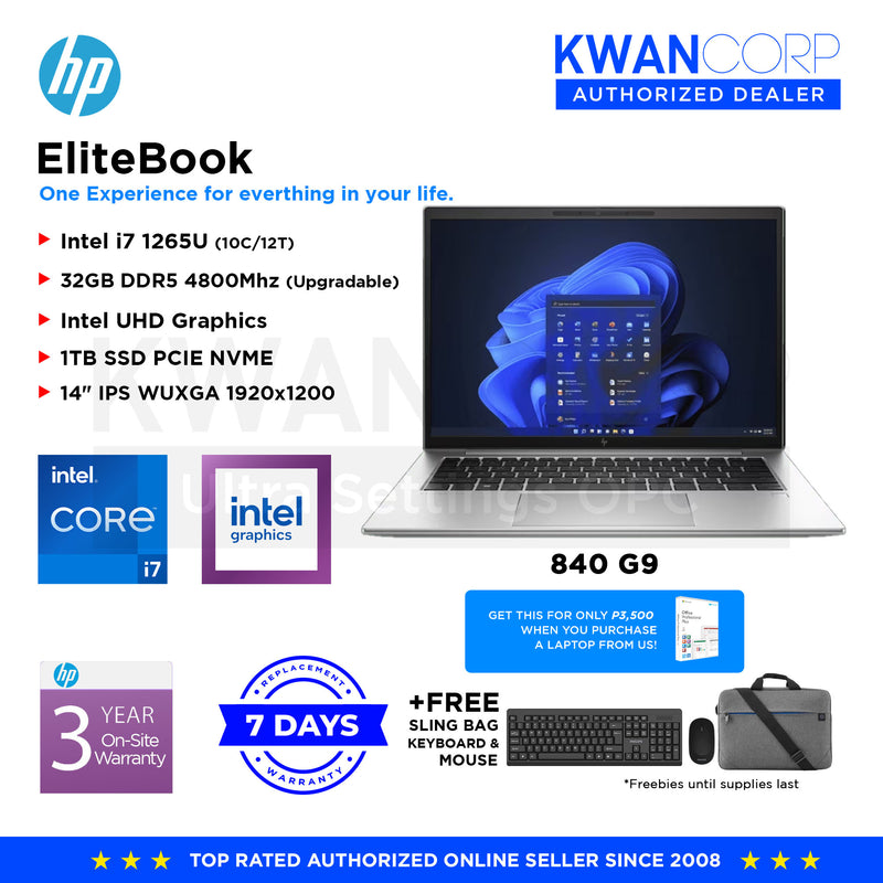 HP EliteBook 840 G9 Intel i7 1265U 32GB RAM Intel UHD Graphics 1TB SSD 14" WUXGA 60Hz Mainstream Laptop