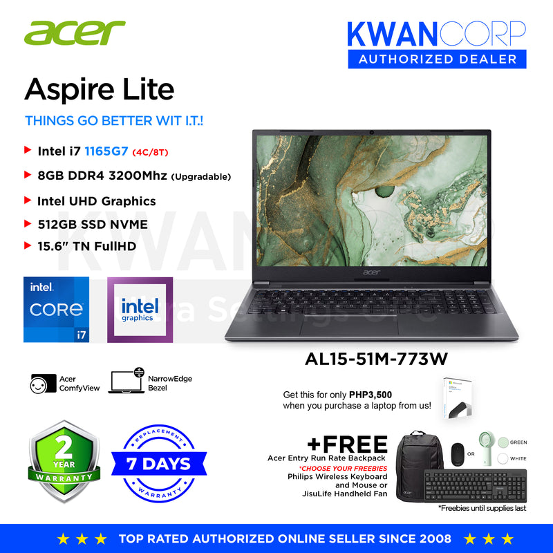 Acer Aspire AL15-51M-773W Intel i7 1165G7 8GB RAM Intel UHD Grap