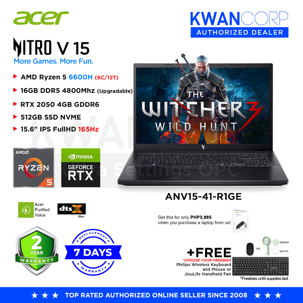 Acer Nitro V 15 ANV15-41-R1GE AMD Ryzen 6600H 16GB RAM RTX 2050 4GB