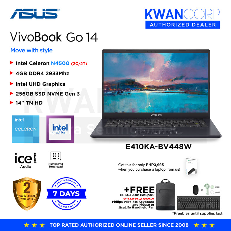 Asus Vivobook Go 14 E410KA-BV448W Intel Celeron N4500 4GB RAM Intel UH