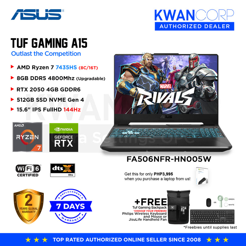 Asus TUF Gaming FA506NFR-HN005W AMD Ryzen 7435HS 8GB RAM RTX 20