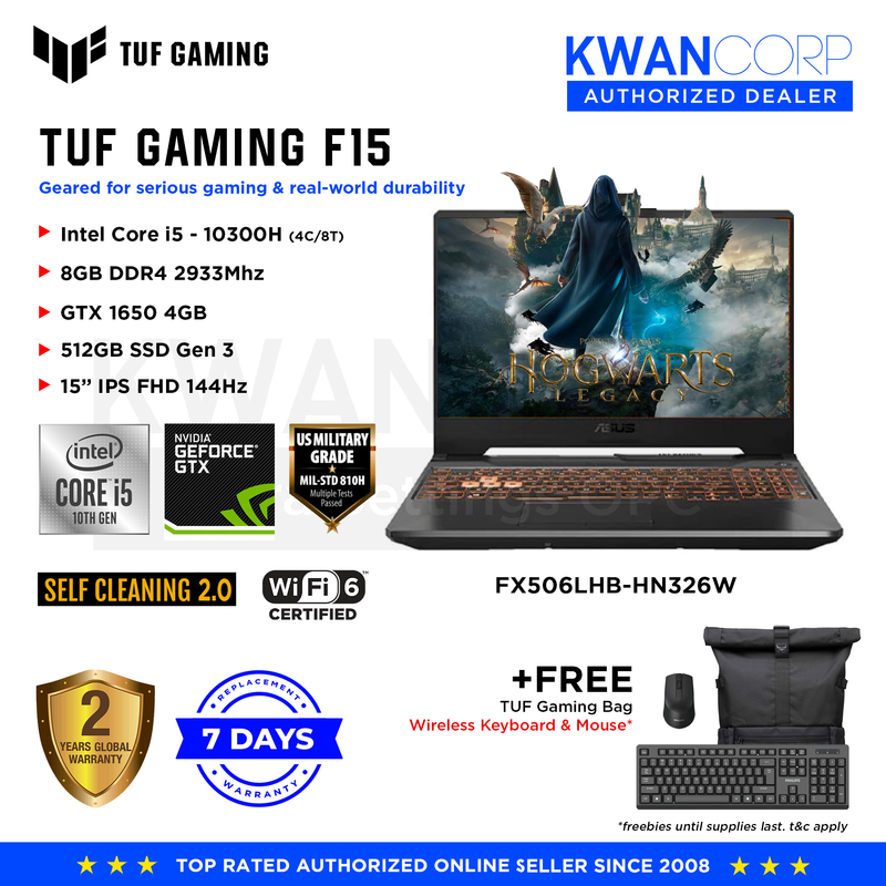 Asus TUF Gaming F15 FX506LHB-HN326W Intel i5 10300H 8GB RAM GTX1650 4G
