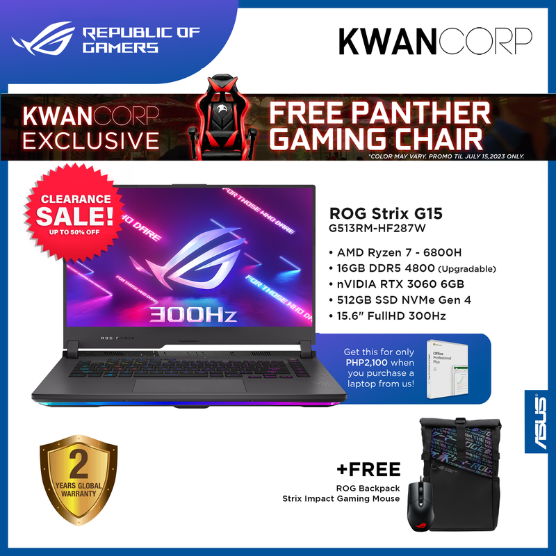 Asus ROG Strix G15 G513RM-HF287W AMD Ryzen 6800H 8GB 512GB SSD