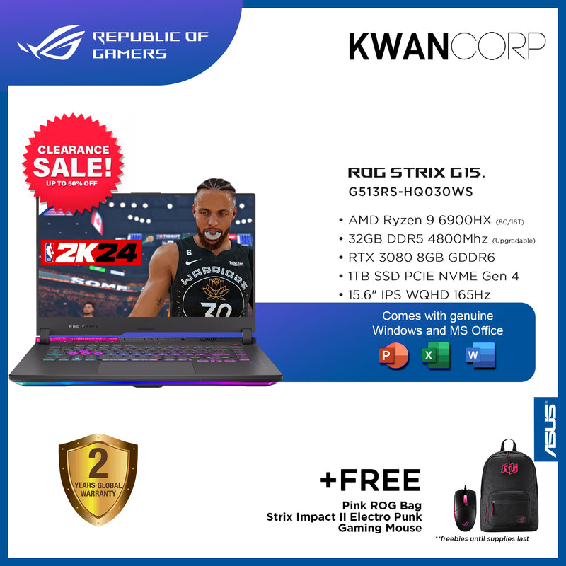 Asus ROG Strix G513RS-HQ030WS AMD Ryzen 6900HX 32GB RAM RTX 308
