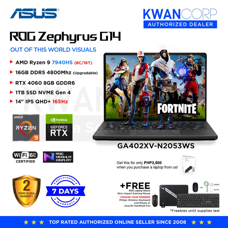 Asus ROG Zephyrus GA402XV-N2053WS AMD Ryzen 7940HS 16GB RAM RTX 4060 8GB 1TB SSD 14
