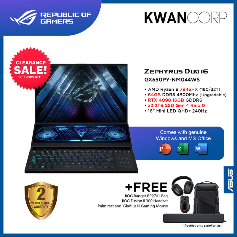 Asus ROG Zephyrus Duo 16 GX650PY-NM044WS AMD Ryzen 7945HX 64GB RAM R