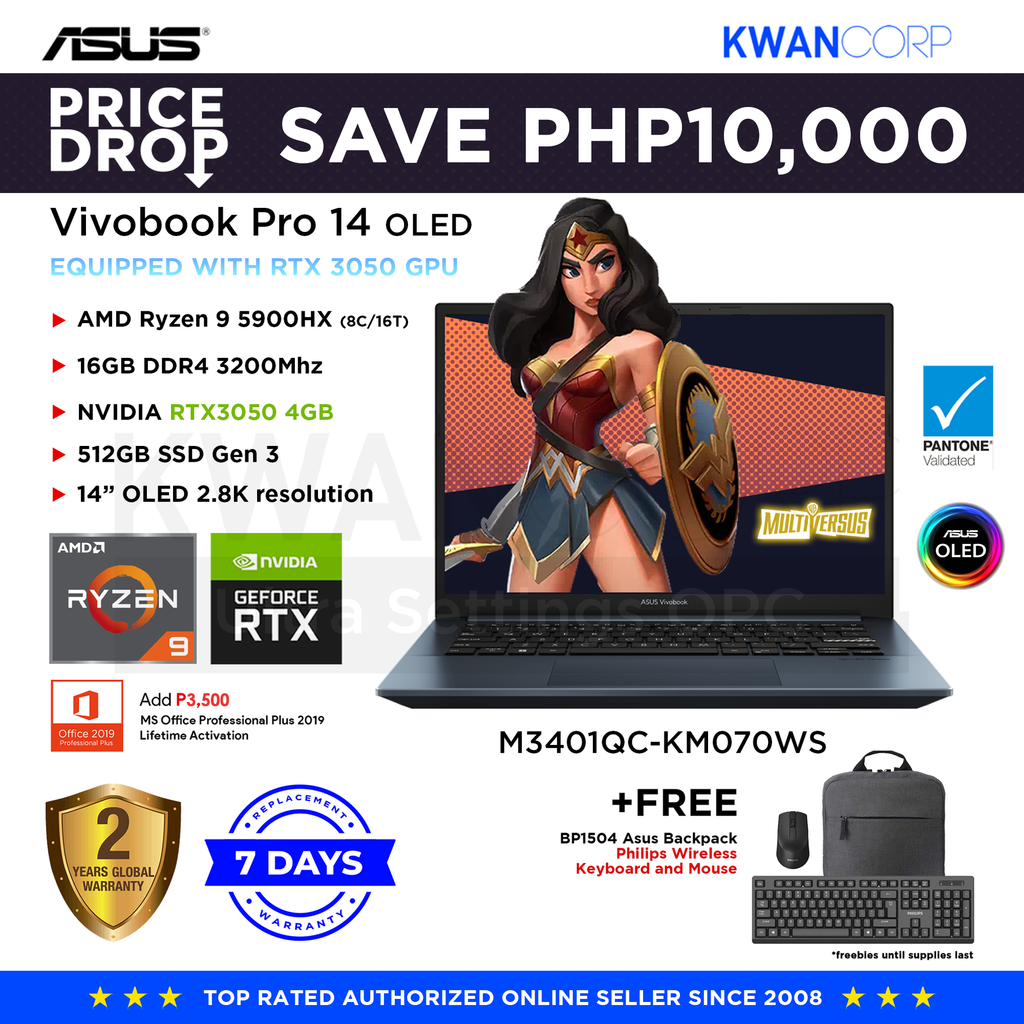 ASUS Vivobook Pro 14 OLED M3401QC-KM070WS AMD Ryzen 9 5900HX ASUS Vivobook Pro 14 OLED M3401QC-KM070WS AMD Ryzen 9 5900HX