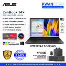 Asus Zenbook 14X UM5401QA-KN205WS AMD Ryzen 5 5600H 16GBRAM AMD Radeon Graphics 512GB SSD 14" OLED 2.8K Touchscreen Display Windows 11 Premium Laptop