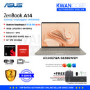 Asus Zenbook A14. UX3407QA-SB386WSM Qualcom Snapdragon X X1 26 100 16GB RAM Adreno™ GPU 512GB SSD 14" IPS WUXGA 1920x1200 Windows 11 Premium Laptop