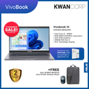 Asus Vivobook 15 X1500EA-BR3224W Intel i3 1115G4 8GB RAM Intel UHD Graphics 256GB SSD Gen 3 15.6" NanoEdge Display Mainstream Laptop