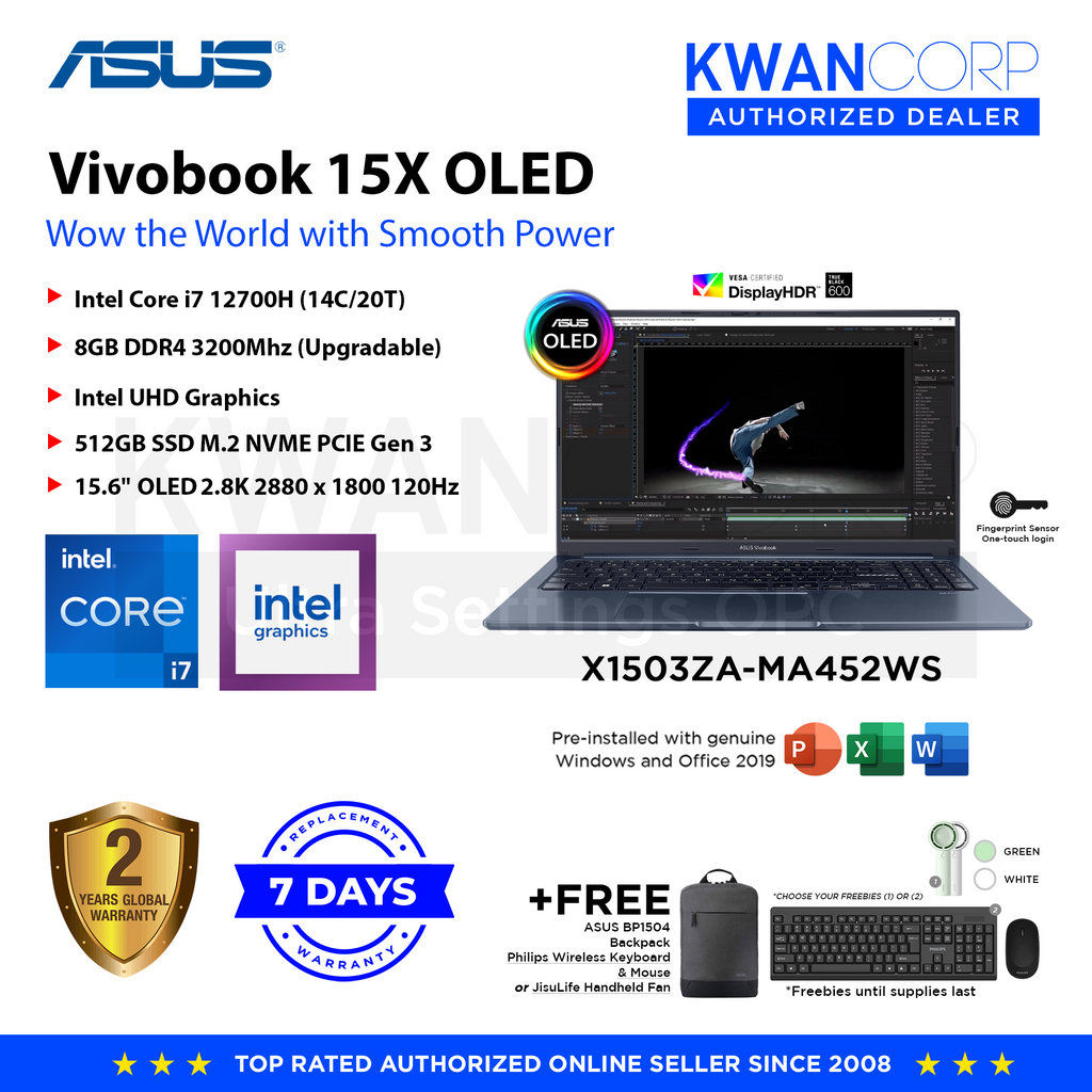 Asus Vivobook 15X X1503ZA-MA452WS Intel i7 12700H 8GB RAM Asus Vivobook 15X X1503ZA-MA452WS Intel i7 12700H 8GB RAM