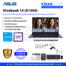 Asus Vivobook 15. X1504VA-NJ1308WSM Intel i3 1315U 8GB RAM Intel UHD Graphics 512GB SSD 15.6" FullHD 1920x1080 Windows 11 Mainstream Laptop