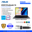 Asus Vivobook 16. X1605VA-MB870WSM Intel i3 Raptor Lake 1315U 8GB RAM Intel UHD Graphics 512GB SSD M.2 16" IPS WUXGA 1920x1200 Windows 11 Mainstream Laptop