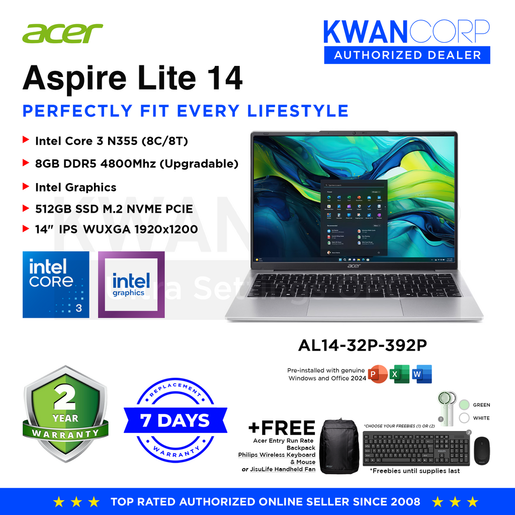 Acer Aspire Lite AL14-32P-392P Intel Core 3 N355 8GB RAM Intel Graphic