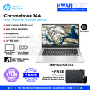 HP Chromebook 14A-NA0023CL Intel Celeron N4020 4GB RAM Intel UHD Graphics 600 64GB eMMC 14" IPS FHD Chrome OS Laptop