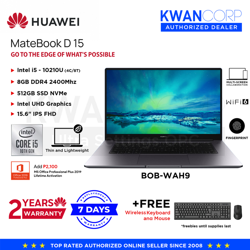 Huawei Matebook D 15 BOB-WAH9 Intel i5 - 10210U 8GB RAM Huawei Matebook D 15 BOB-WAH9 Intel i5 - 10210U 8GB RAM