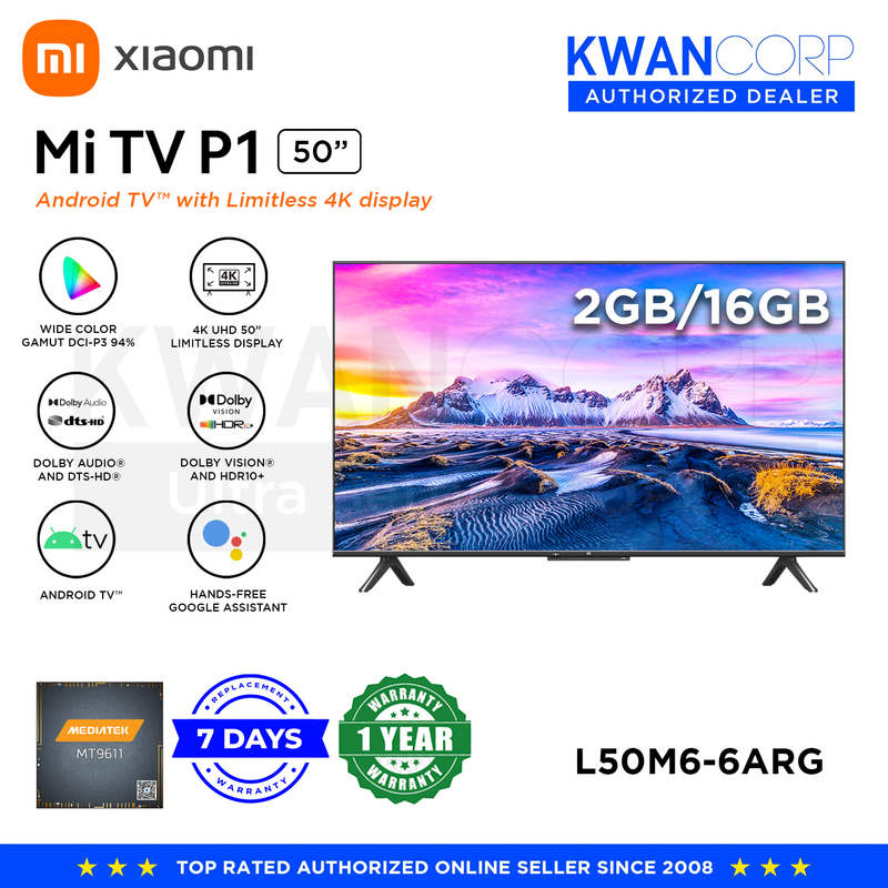 Xiaomi Mi TV P1 50" L50M6-6ARG 4K UHD Android Tv